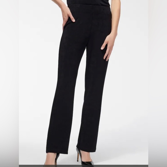 Chico’s Black Pull On Straight Pants Size 3 (16 US) Traveler style - Picture 1 of 14